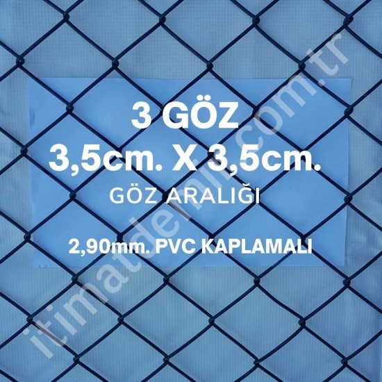 Bahçe Örgü Teli Pvc Kaplı 3.5cm X 3.5cm (2.90mm.) H:150cm. 20m Bahçe Örgü Teli Pvc Kaplı 3.5cm X 3.5cm (2.90mm.) H:150cm. 20m