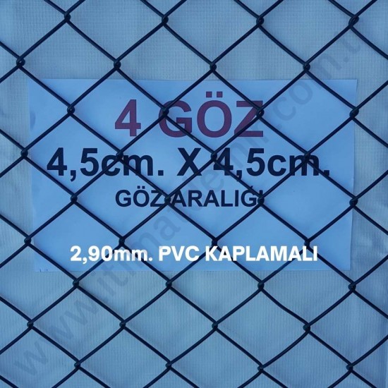 Bahçe Örgü Teli Pvc Kaplı 4.5cm X 4.5cm (2.90mm.) H:100cm. 20m