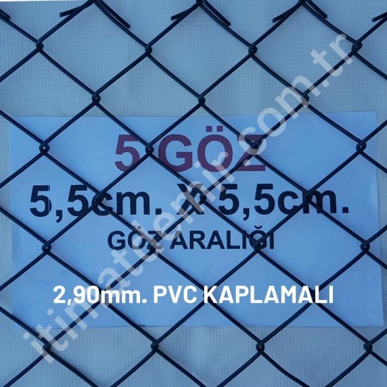 Bahçe Örgü Teli Pvc Kaplı 5.5cm X 5.5cm (2.90mm.) H:200cm. 20m Bahçe Örgü Teli Pvc Kaplı 5.5cm X 5.5cm (2.90mm.) H:200cm. 20m