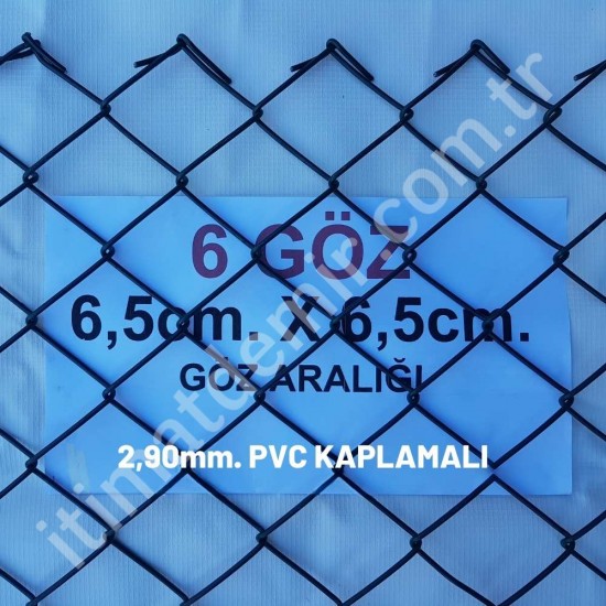 Bahçe Örgü Teli Pvc Kaplı 6.5cm X 6.5cm (2.90mm.) H:120cm. 20m