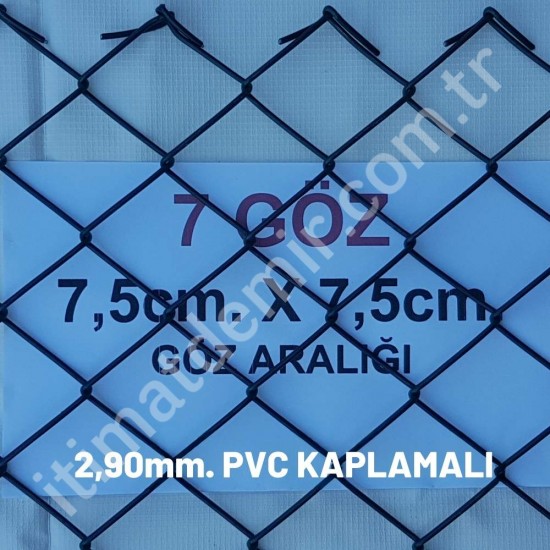 Bahçe Örgü Teli Pvc Kaplı 7.5cm X 7.5cm (2.90mm.) H:120cm. 20m