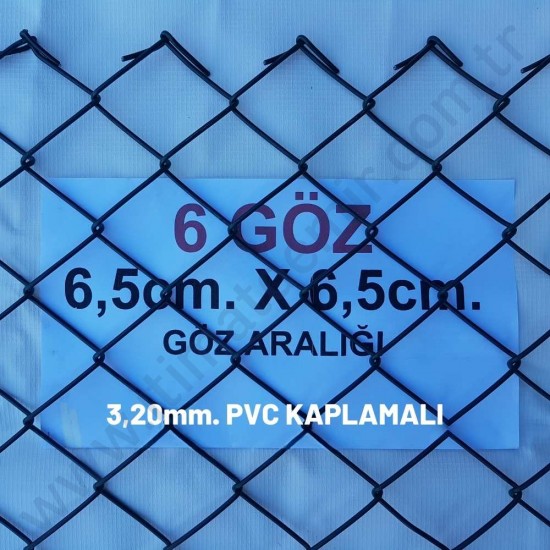 Bahçe Örgü Teli Pvc Kaplı 6.5cm X 6.5cm (3.20mm.) H:120cm. 20m