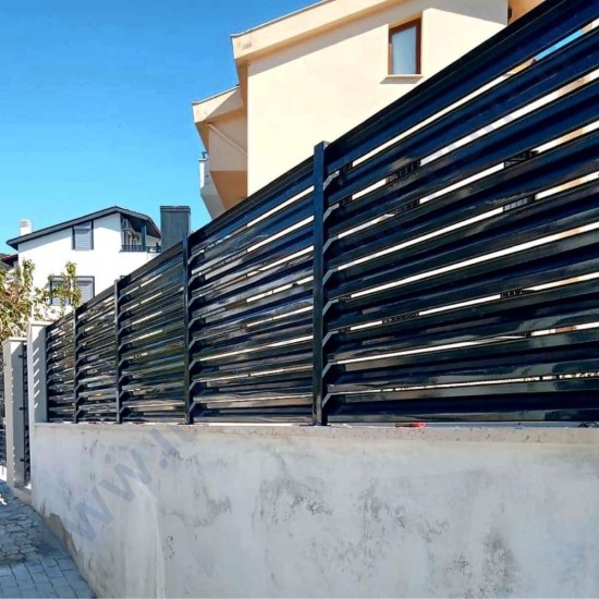Panjur Güneş Kırıcı Dekoratif Bahçe Panel Çiti Galvanizli Fırın Boyalı 200X126 cm.