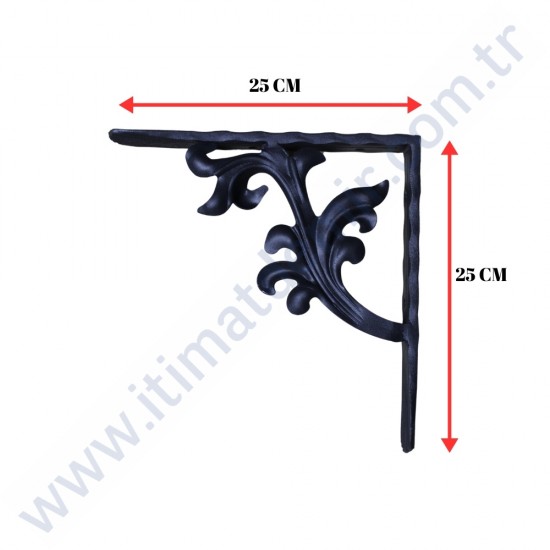 25x25 CM FERFORJE RAF AYAĞI KONSOL 30X10 İZLİ DİLLİ LAMADAN