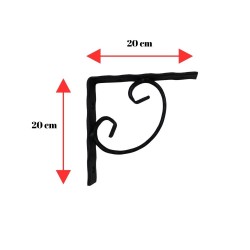 20x20 CM FERFORJE RAF AYAĞI KONSOL 30X5 İZLİ LAMADAN