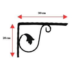 20x30 CM FERFORJE RAF AYAĞI KONSOL 40X5 İZLİ LAMADAN