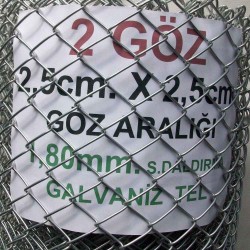 Bahçe Örgü Teli 2.5cm X 2.5cm (1.90mm.) H:100cm. 10m