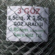 Bahçe Örgü Teli 3.5cm X 3.5cm (1.90mm.) H:120cm. 20m