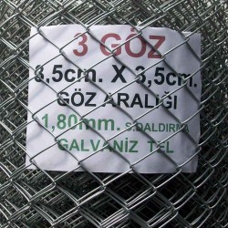 Bahçe Örgü Teli 3.5cm X 3.5cm (1.90mm.) H:100cm. 20m