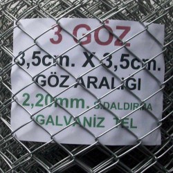 Bahçe Örgü Teli 3.5cm X 3.5cm (2.20mm.) H:100cm. 20m