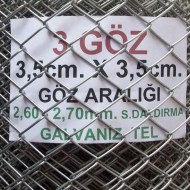 Bahçe Örgü Teli 3.5cm X 3.5cm (2.70-2.60mm.) H:100cm. 20m