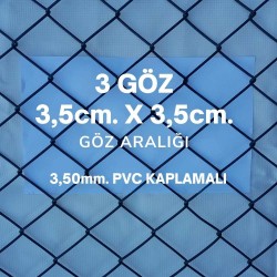 Bahçe Örgü Teli Pvc Kaplı 3.5cm X 3.5cm (3.50mm.) H:100cm. 20m
