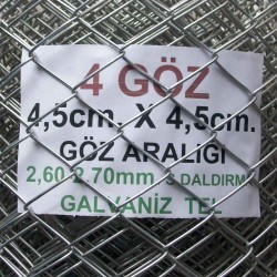 Bahçe Örgü Teli 4.5cm X 4.5cm (2.70-2.60mm.) H:100cm. 20m