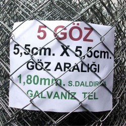 Bahçe Örgü Teli 5.5cm X 5.5cm (1.90mm.) H:100cm. 20m