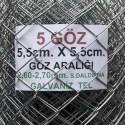 Bahçe Örgü Teli 5.5cm X 5.5cm (2.70-2.60mm.) H:100cm. 20m