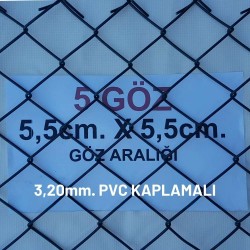 Bahçe Örgü Teli Pvc Kaplı 5.5cm X 5.5cm (3.20mm.) H:100cm. 20m