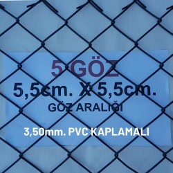 Bahçe Örgü Teli Pvc Kaplı 5.5cm X 5.5cm (3.50mm.) H:100cm. 20m
