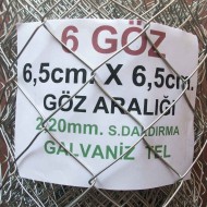 Bahçe Örgü Teli 6.5cm X 6.5cm (2.20mm.) H:200cm. 20m