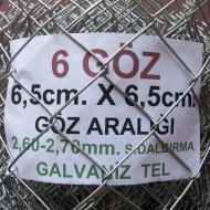 Bahçe Örgü Teli 6.5cm X 6.5cm (2.70-2.60mm.) H:120cm. 20m