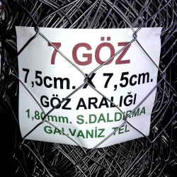 Bahçe Örgü Teli 7.5cm X 7.5cm (1.90mm.) H:100cm. 20m