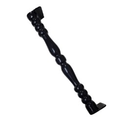 Boğumlu Borudan Parlak Siyah Fırın Boyalı Eğik Ferforje Kapı Kolu