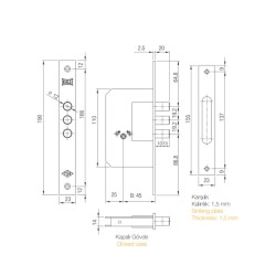 KALE 189 3 MF Prazis Silindirli Gömme Emniyet Kilidi