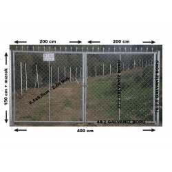 Örme Tel Bahçe Çit Kapısı 400x150 cm.