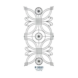 P5551 Ferforje Dekoratif Panel Motif 160x80cm